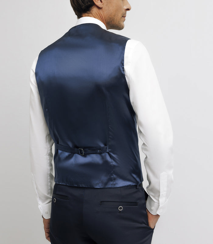 Izac Gilet De Costume Tissu Technique Bleu Marine