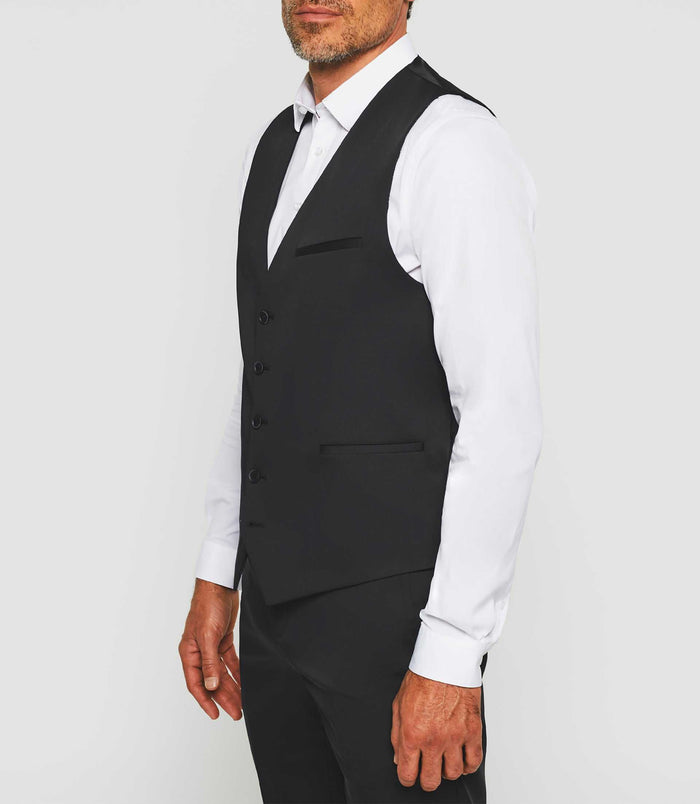 Izac Gilet De Costume Tissu Technique Noir "Jionac"