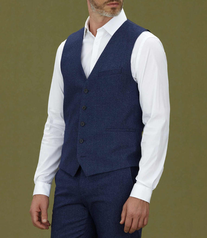 izac Gilet en flanelle bleu "Quenvol"