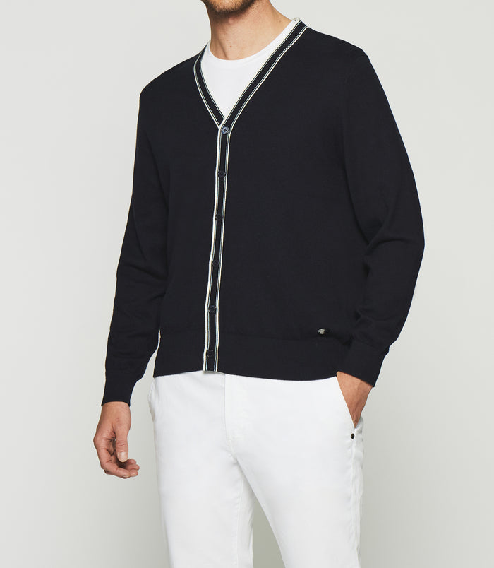 Izac Gilet En Maille Marine DENNYS