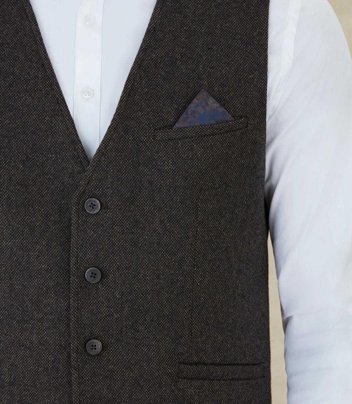 Izac Gilet En Tweed Chocolat "Qualargo"
