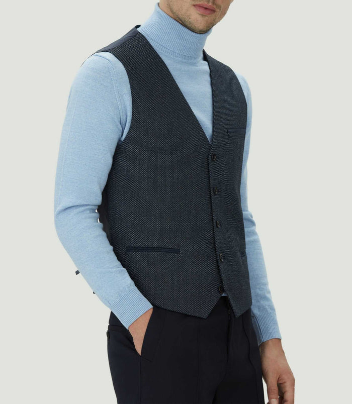 Izac Gilet Marine Empiècements Suède "Quincognito"