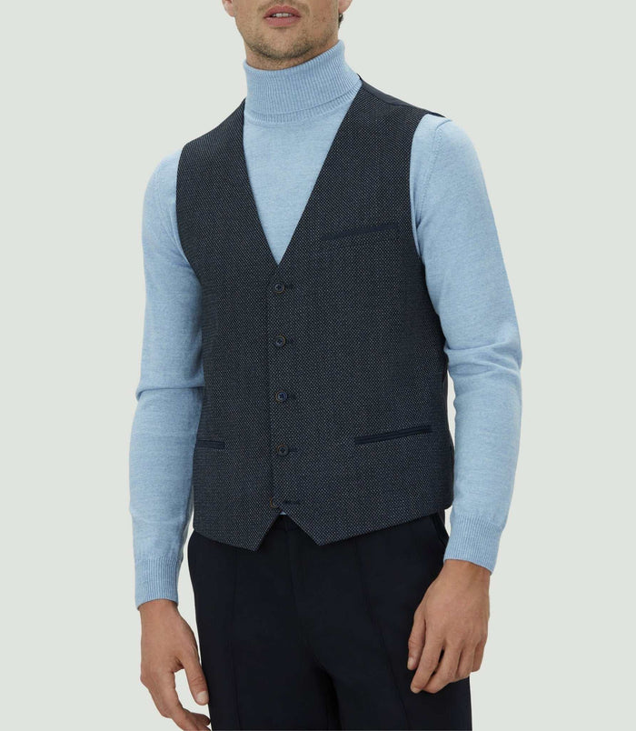 izac Gilet marine empiècements suède "Quincognito"