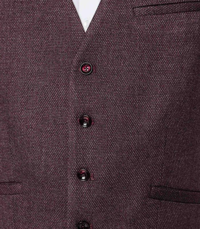 Izac Gilet Micro-motif Bordeaux