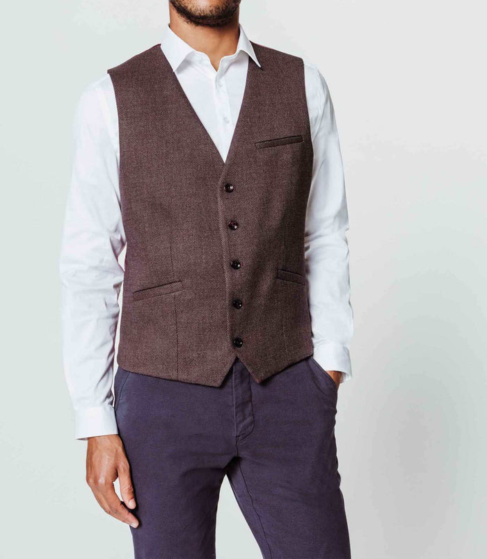 izac Gilet micro-motif bordeaux