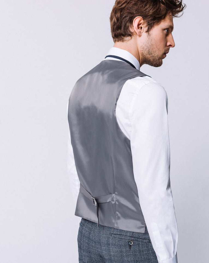 Izac GILET PRINCE DE GALLES BLEU