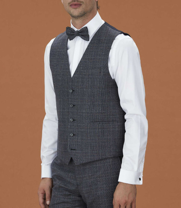 Izac Gilet Prince De Galles Bleu "Quégérie"