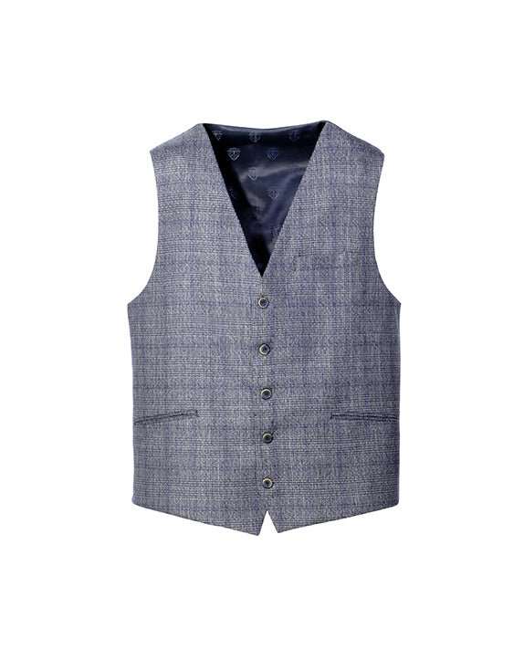izac GILET PRINCE DE GALLES BLEU