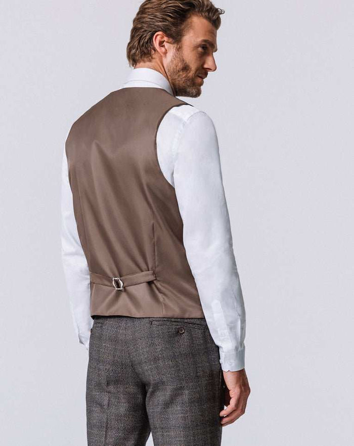 Izac GILET PRINCE DE GALLES CHOCO