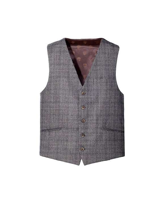 izac GILET PRINCE DE GALLES CHOCO