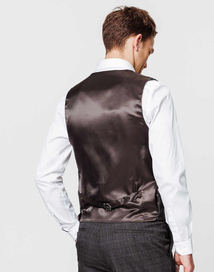 Izac Gilet Prince De Galles Marron