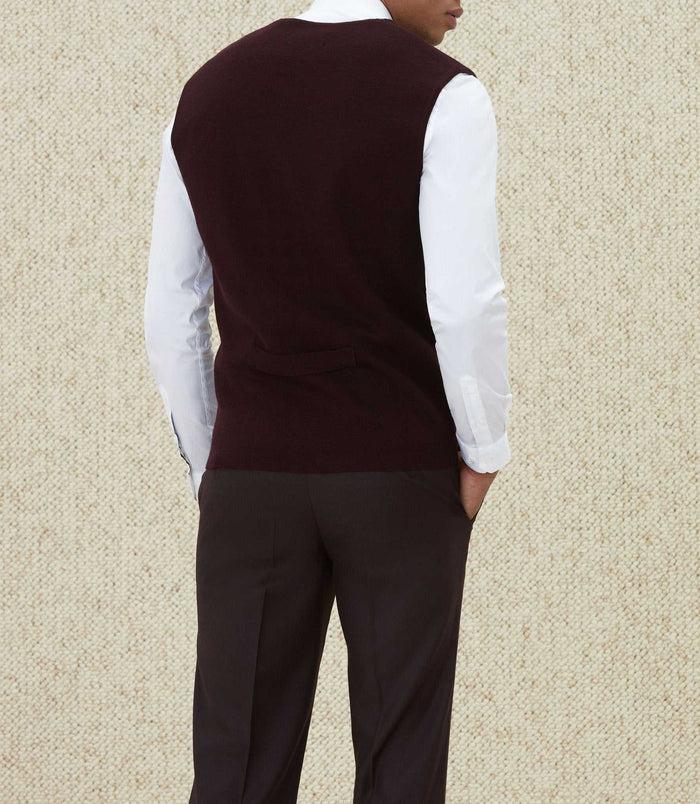 Izac Gilet Sans Manche Boutonné Bordeaux "Larsen"