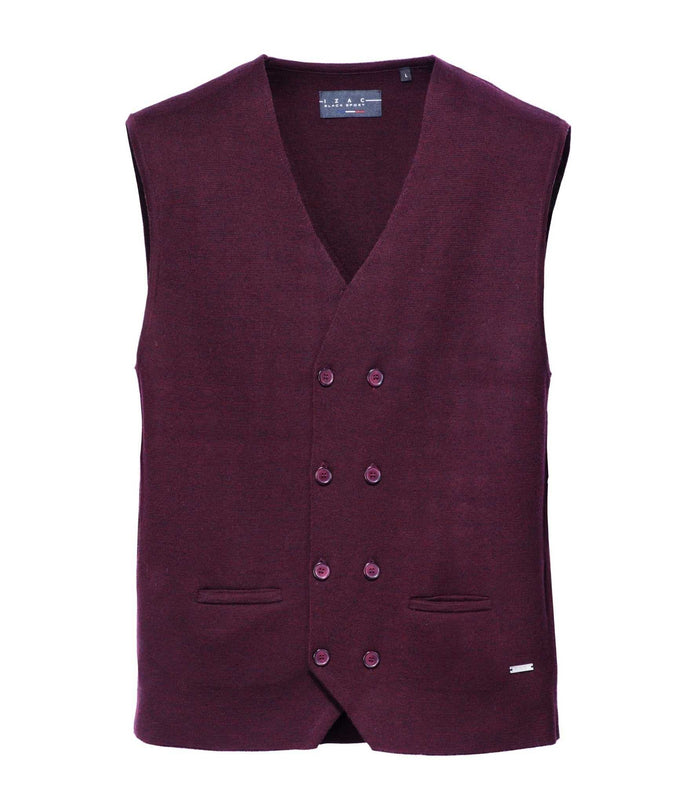 Izac Gilet Sans Manche Boutonné Bordeaux "Larsen"