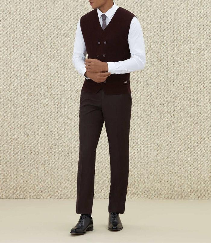 izac Gilet sans manche boutonné bordeaux "Larsen"