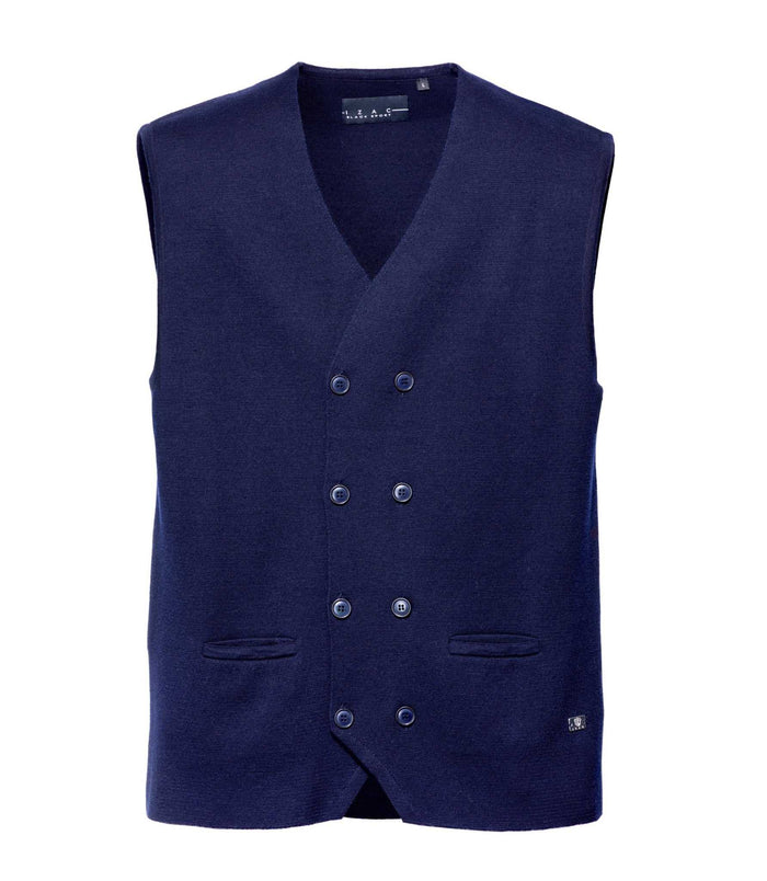 Izac Gilet Sans Manche Boutonné Marine "Larsen"