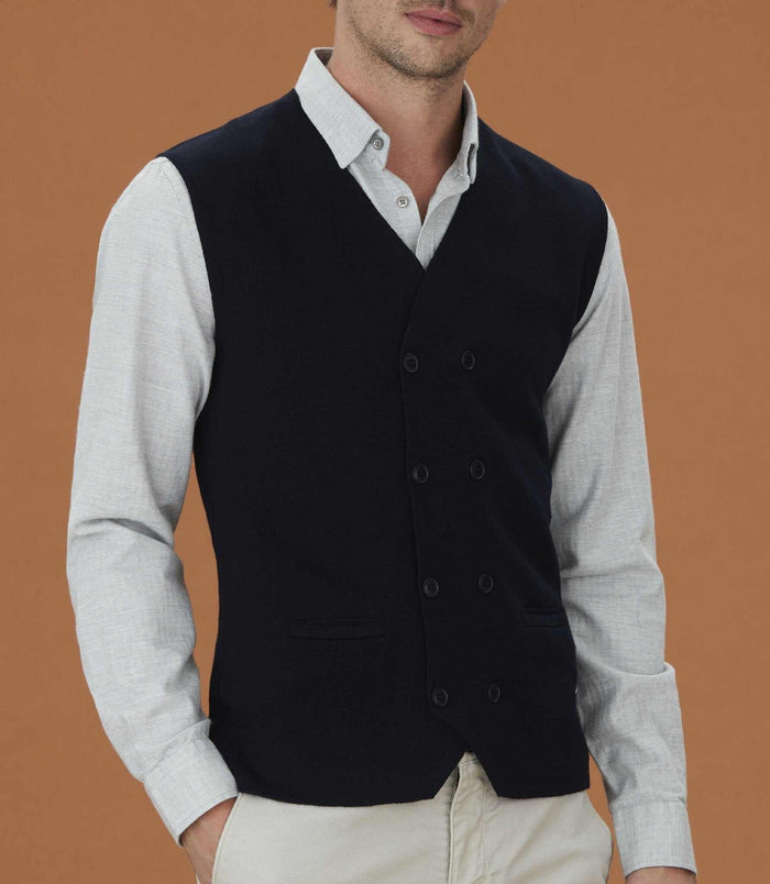 izac Gilet sans manche boutonné marine "Larsen"