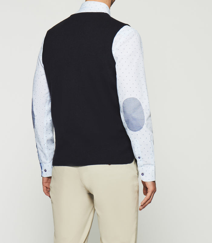 Izac Gilet Sans Manches En Maille Marine DIVIN