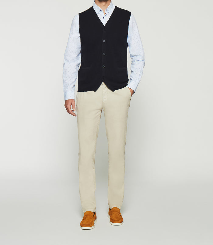 izac Gilet sans manches en maille marine DIVIN