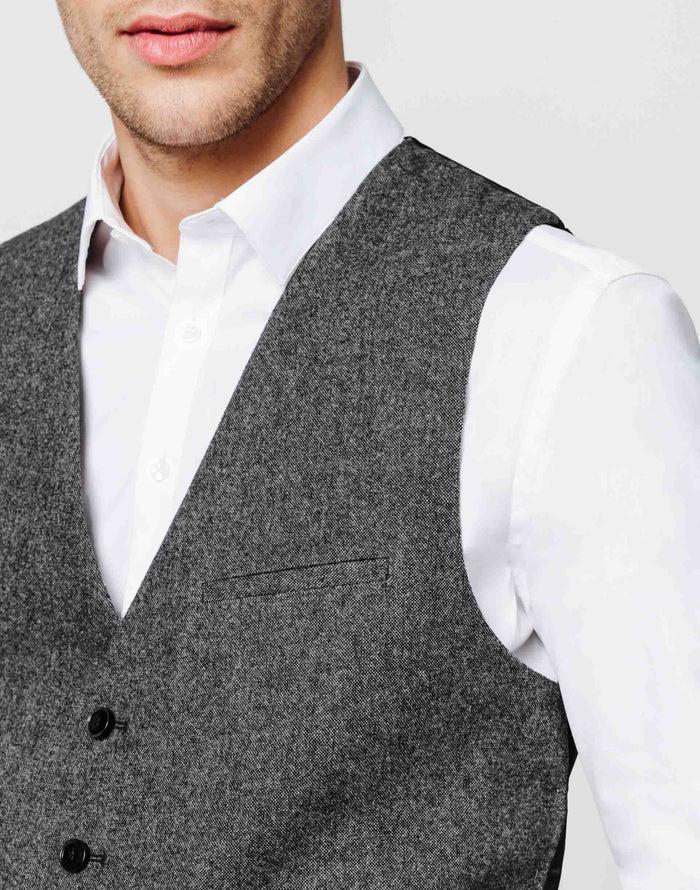 izac Gilet tweed anthracite