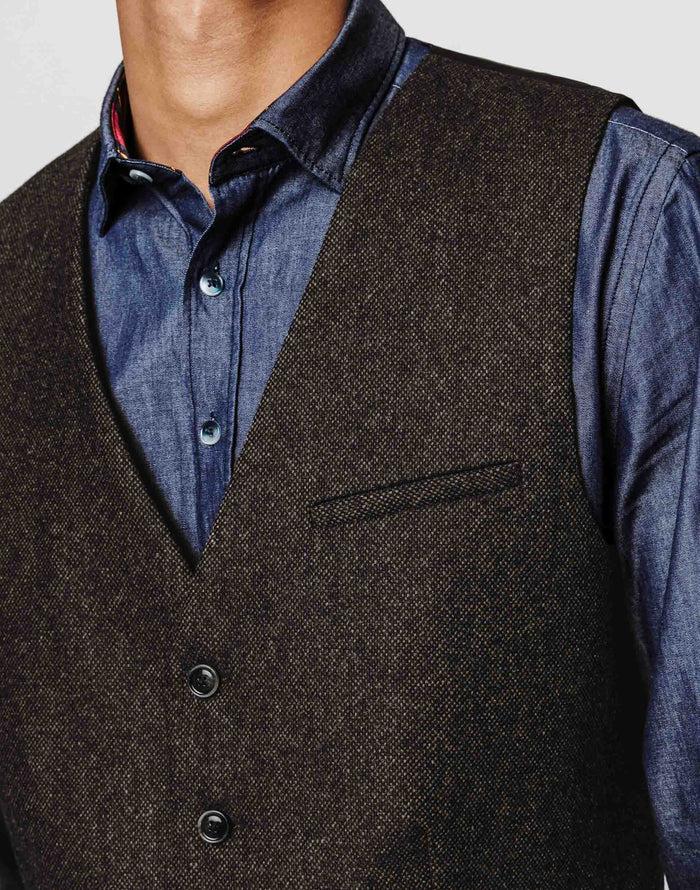 izac Gilet tweed chocolat