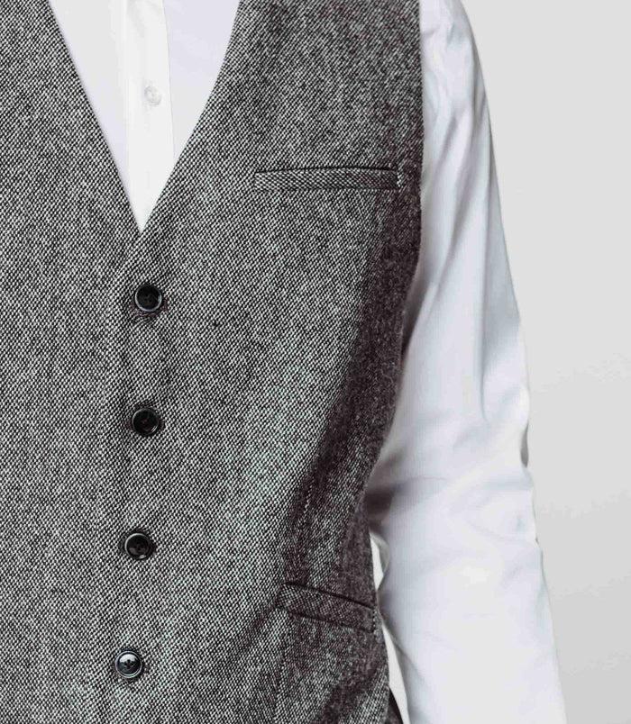 Izac Gilet Tweed Gris