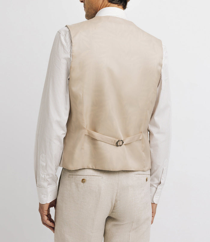 Izac Gilet Ville 100% Lin Beige