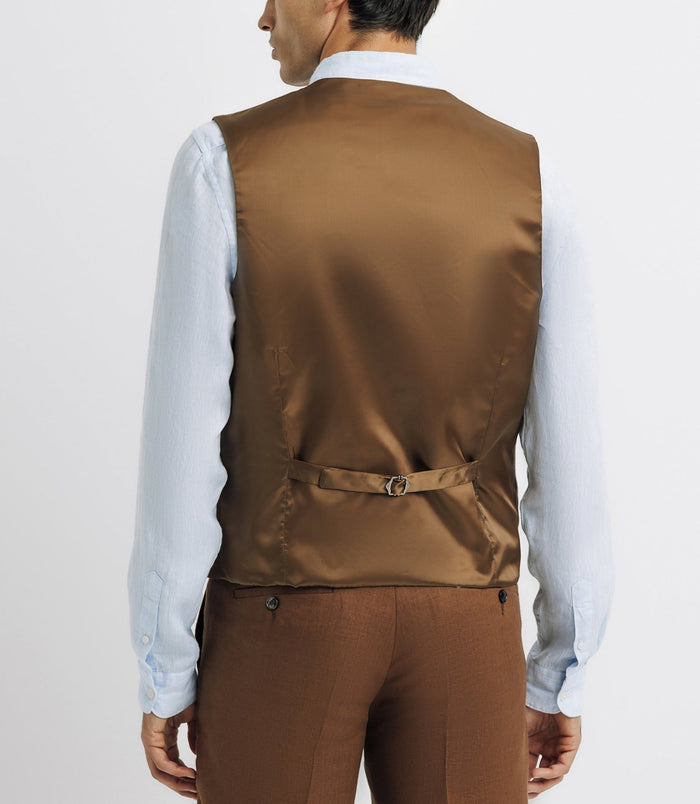 Izac Gilet Ville 100% Lin Truffe