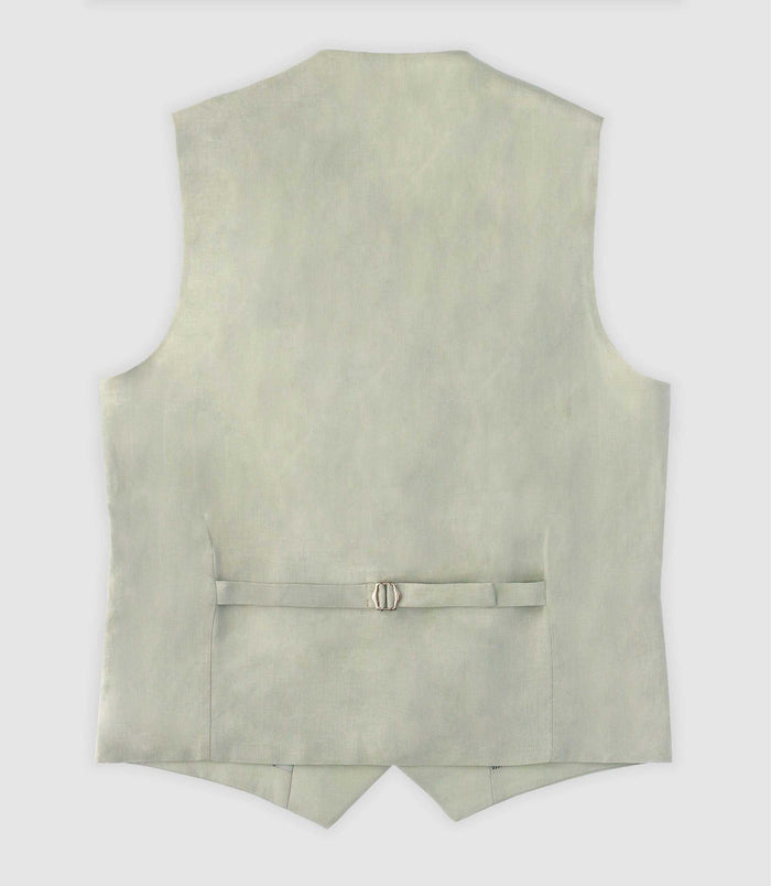 Izac Gilet Ville 100% Lin Vert Eau
