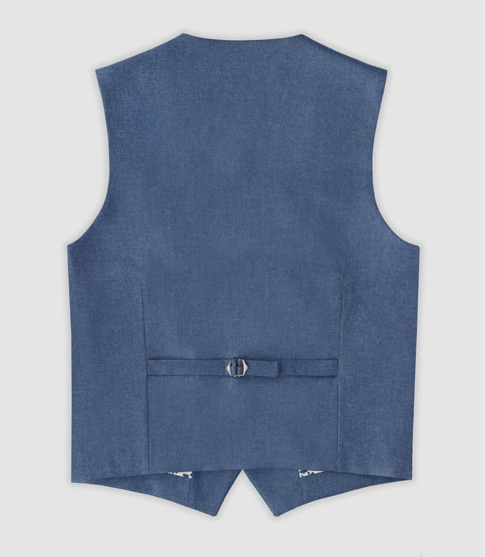 Izac Gilet Ville Bleu Effet Denim