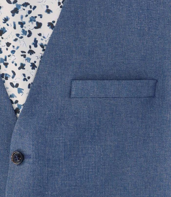 Izac Gilet Ville Bleu Effet Denim