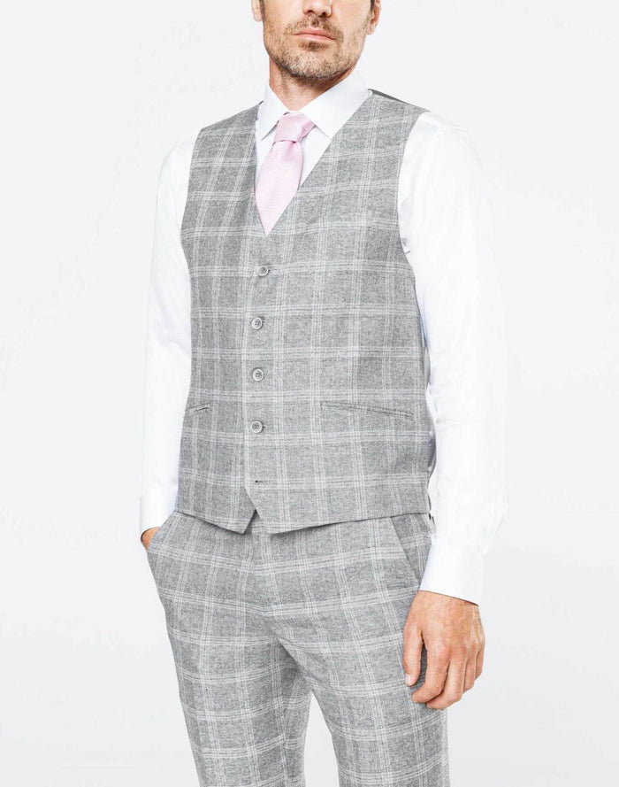 izac Gilet ville carreaux gris