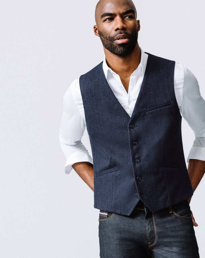 Izac GILET VILLE CHEVRON NAVY