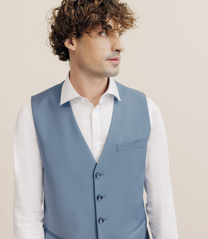 Izac Gilet Ville En Laine Majoritaire Bleu Ciel