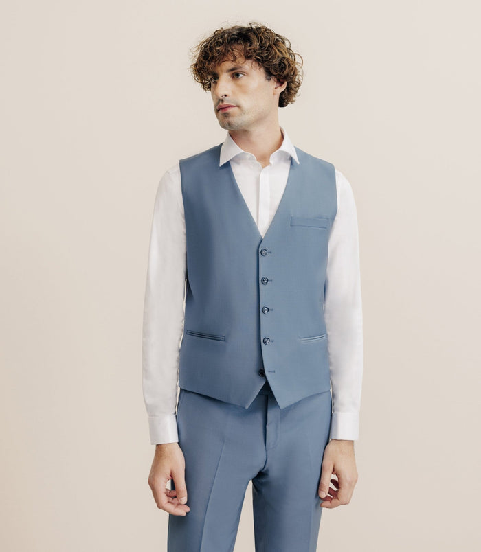 izac Gilet ville en laine majoritaire bleu ciel