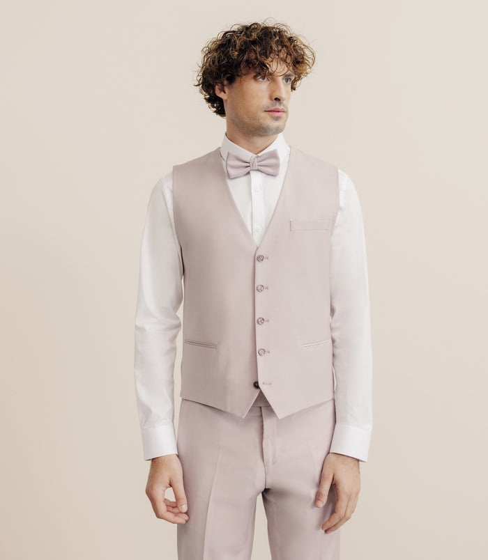 izac Gilet ville en laine majoritaire rose