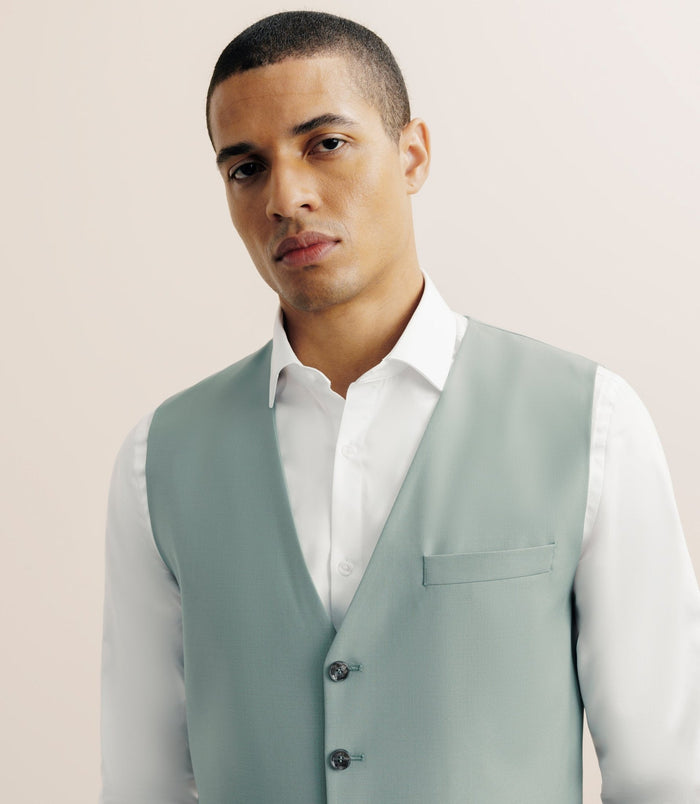 Izac Gilet Ville En Laine Majoritaire Vert Clair