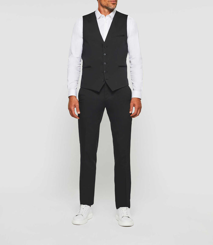 izac Gilet ville en tissu technique noir "Jionaco"