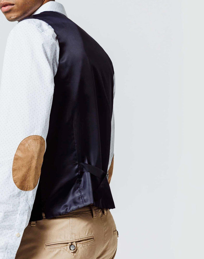 Izac Gilet Ville Navy Maille Bleu
