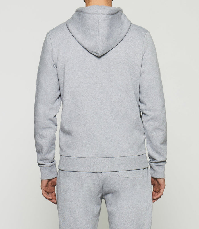 Izac Gilet Zippé à Capuche Gris Chiné SWDOGAN