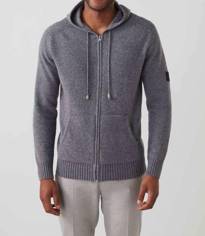 Izac Gilet Zippé à Capuche Gris "Sergei"