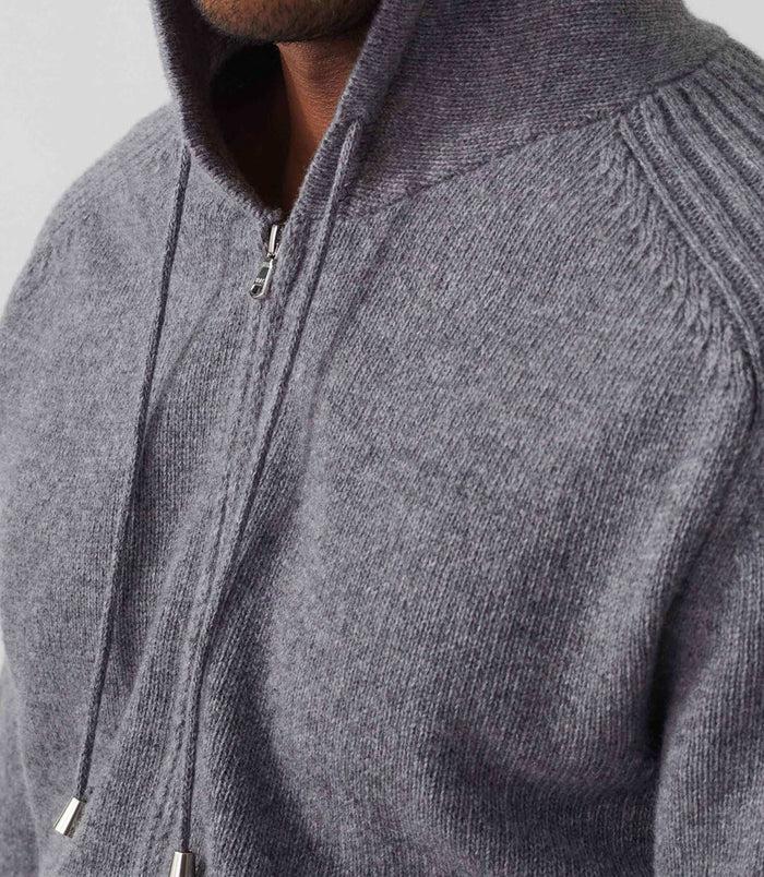 Izac Gilet Zippé à Capuche Gris "Sergei"