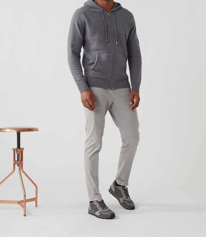 izac Gilet zippé à capuche gris "Sergei"