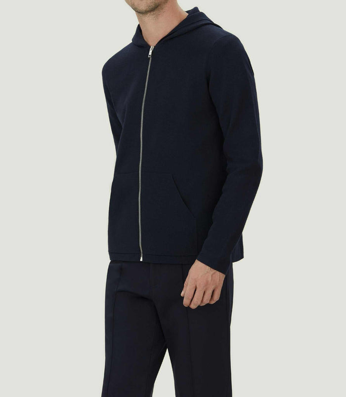 Izac Gilet Zippé à Capuche Marine "Leith"