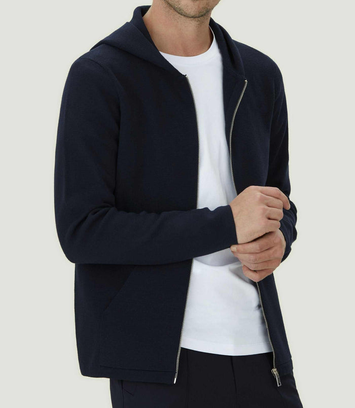 izac Gilet zippé à capuche marine "Leith"