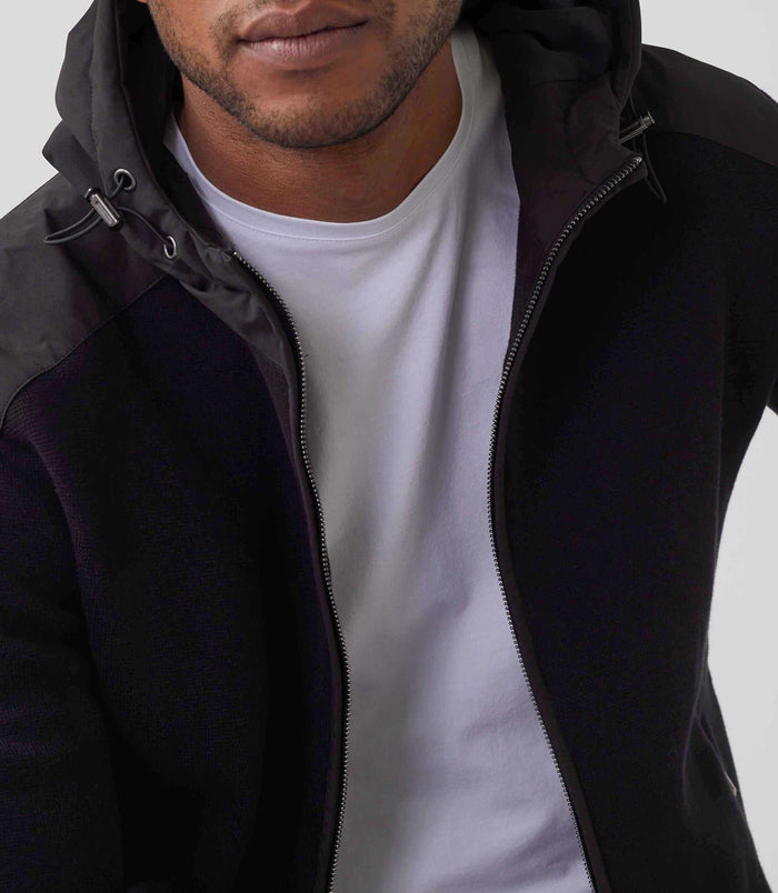 Izac Gilet Zippé à Capuche Noir "SWsabri"