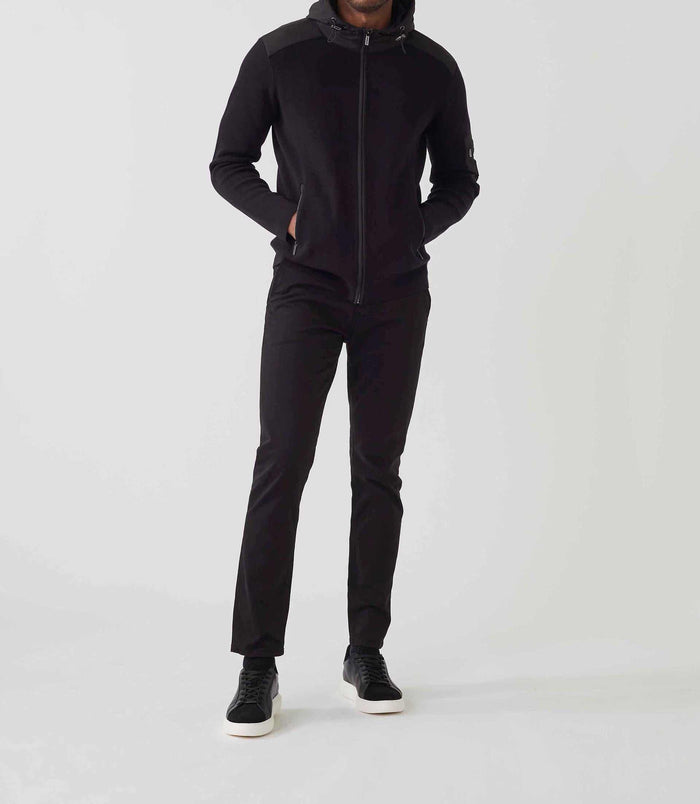 izac Gilet zippé à capuche noir "SWsabri"