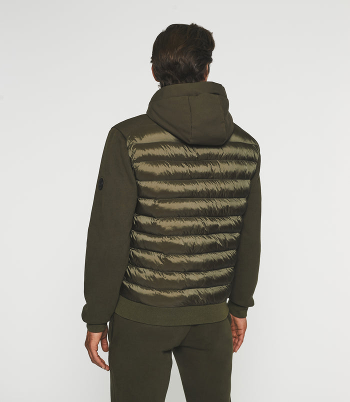 Izac Gilet Zippé à Capuche Uni Kaki SWBENT