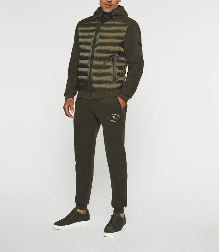izac Gilet zippé à capuche uni kaki SWBENT