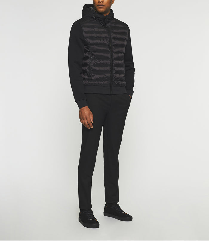 izac Gilet zippé à capuche uni noir SWBENT