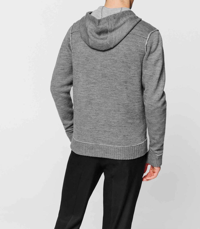 Izac Gilet Zippé Capuche Gris